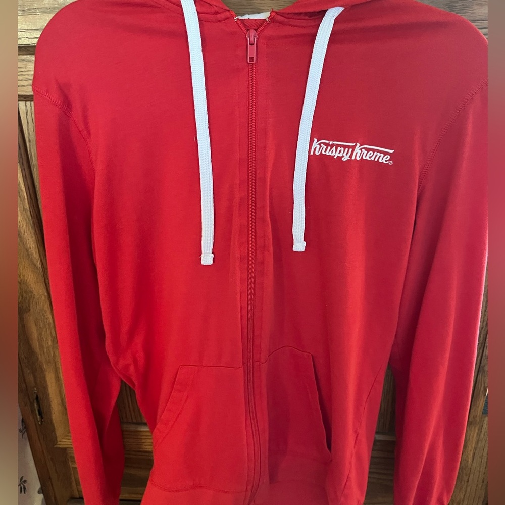 EUC Krispy Kreme red zip up hoodie ♥️🤍